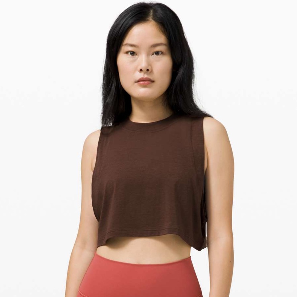🍋 Lululemon All Yours Crop Tank Top Brown Earth